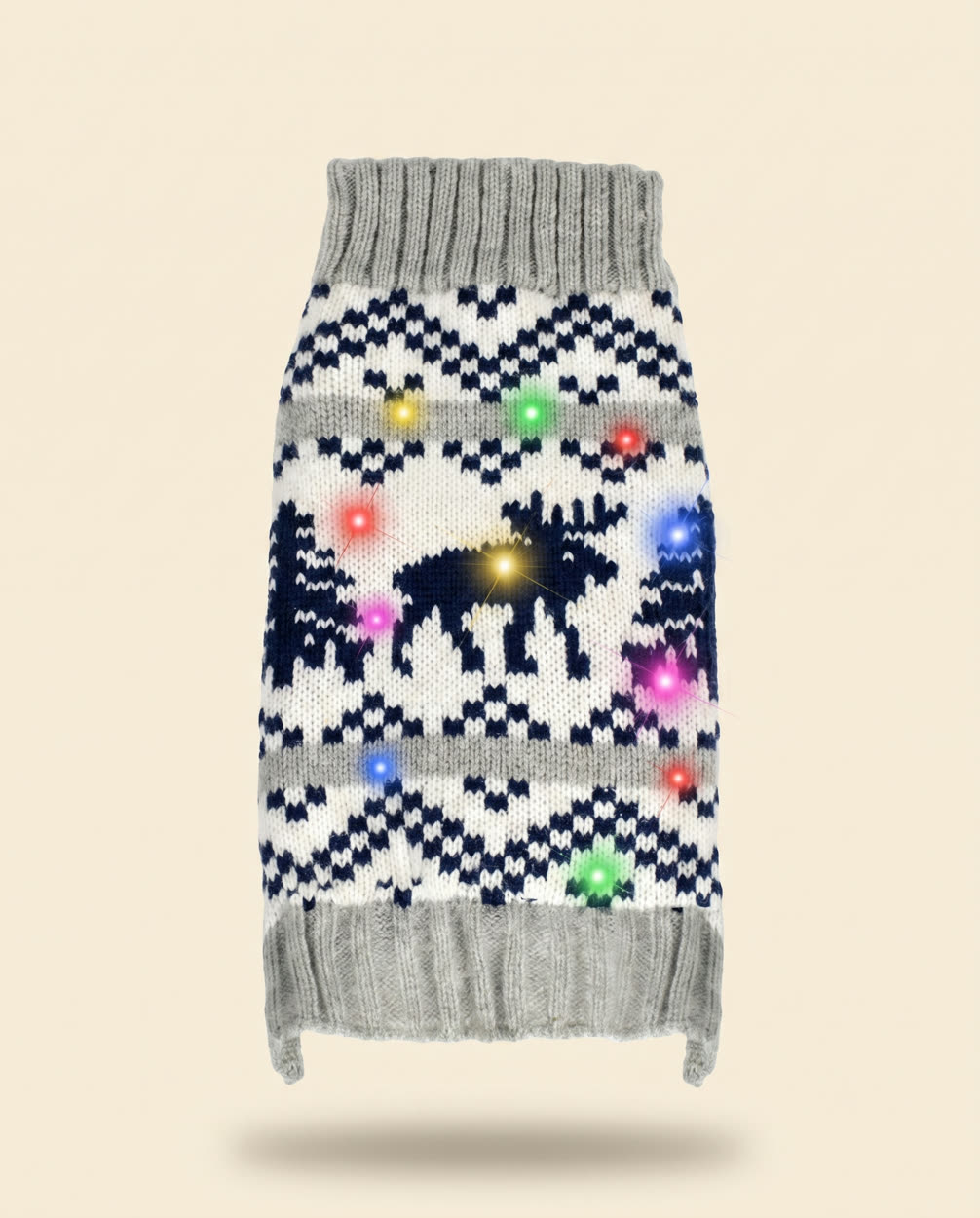 Nordic reindeer LED dog sweater